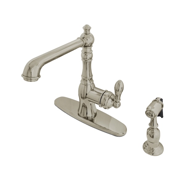 Gourmetier Kitchen Faucet W/ Brass Sprayer, Brushed Nickel GSY7208ACLBS - main